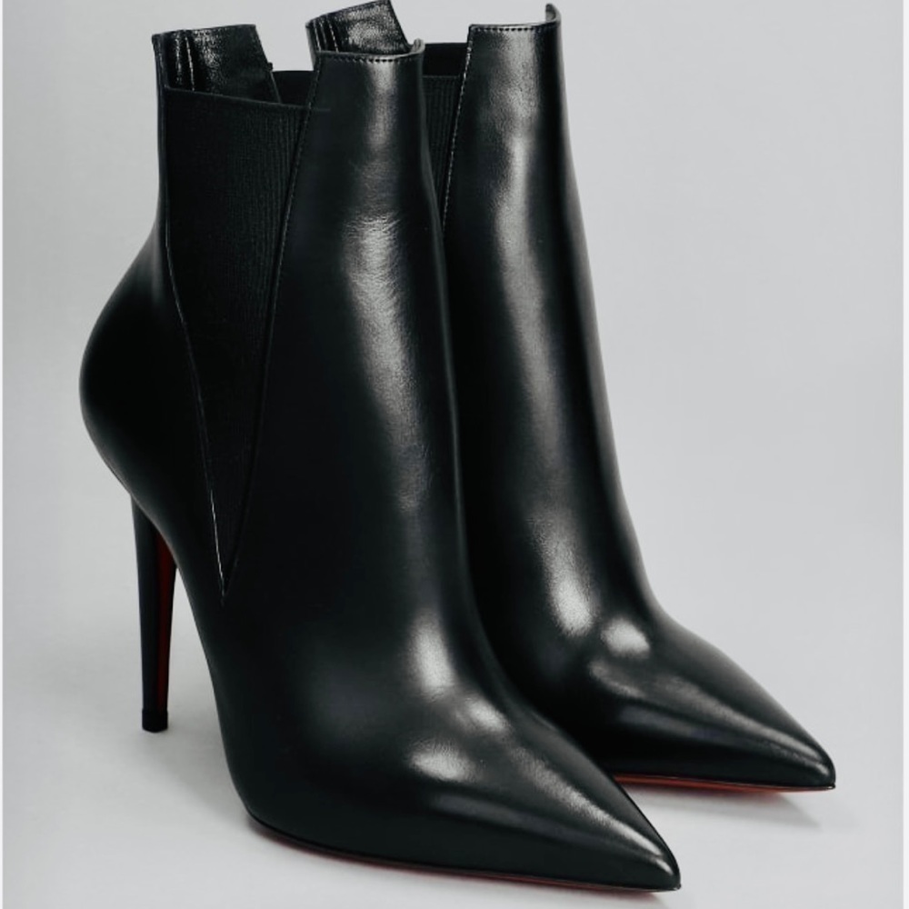 CHRISTIAN Louboutin Astribootie. 100mm. Black calf leather. EU37, 100% authentic - Picture 7 of 10